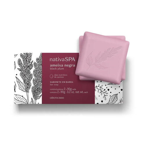 O Boticário Nativa SPA Black Plum Bar Soap 2 X 90g